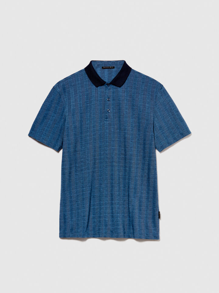 Knit polo - men's polos - Blue | Sisley image number 6